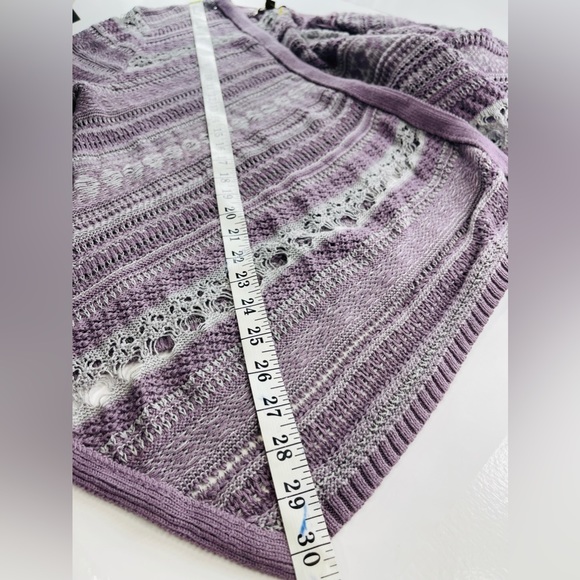 SONOMA PURPLE GRAY KNIT CARDIGAN SIZE WOMENS LARGE - Picture 7 of 8